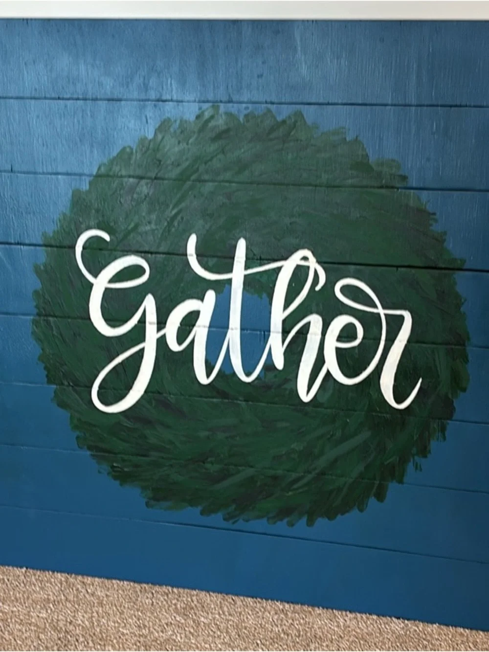 Gather Script Wall Art in Blue and Green